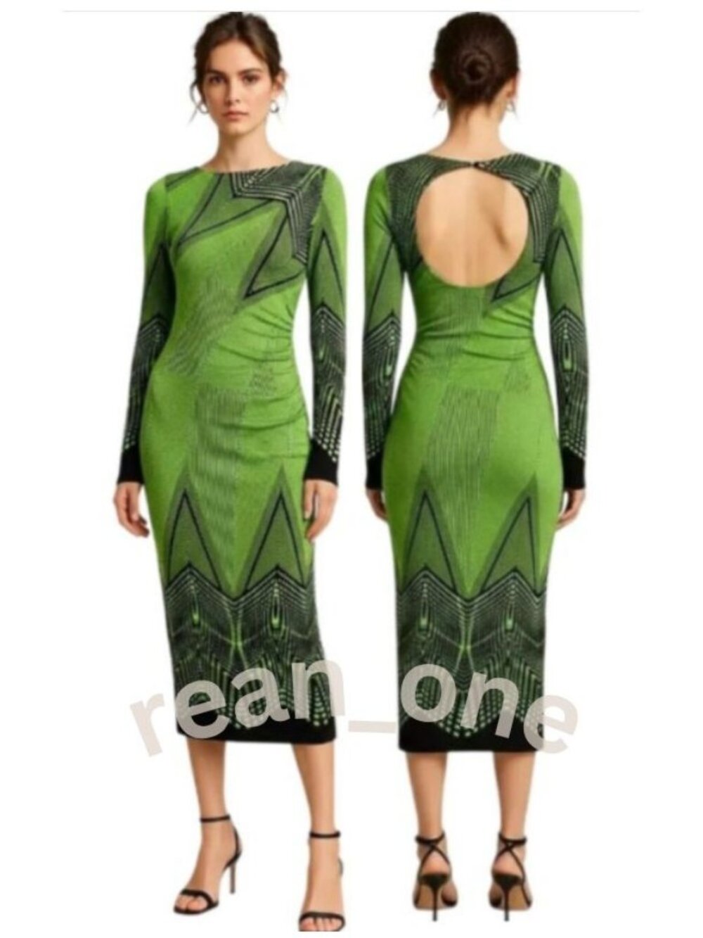 Nyla & Noelle Women's Neon Night Style Long Sleeve Bodycon Maxi Dress Small NWT
